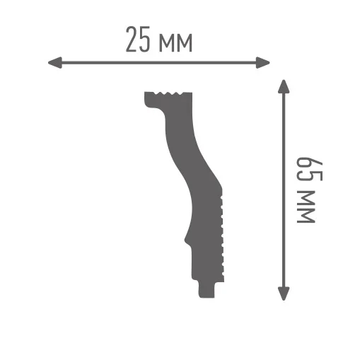 Потолочный плинтус из полистирола O25/65 SC