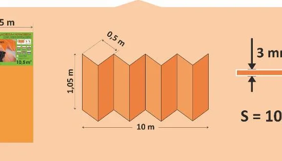 Напольные покрытия и Подложка Подложка оранжевая гармошка 3мм (10.5)