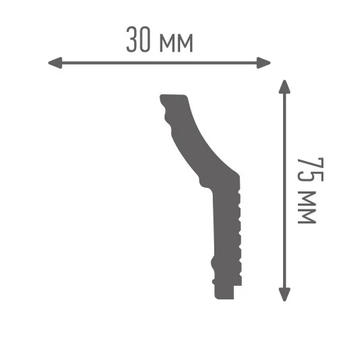 Потолочный плинтус из полистирола R30/75 SC