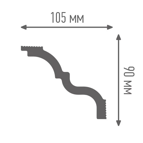 Потолочный плинтус из полистирола T105/90